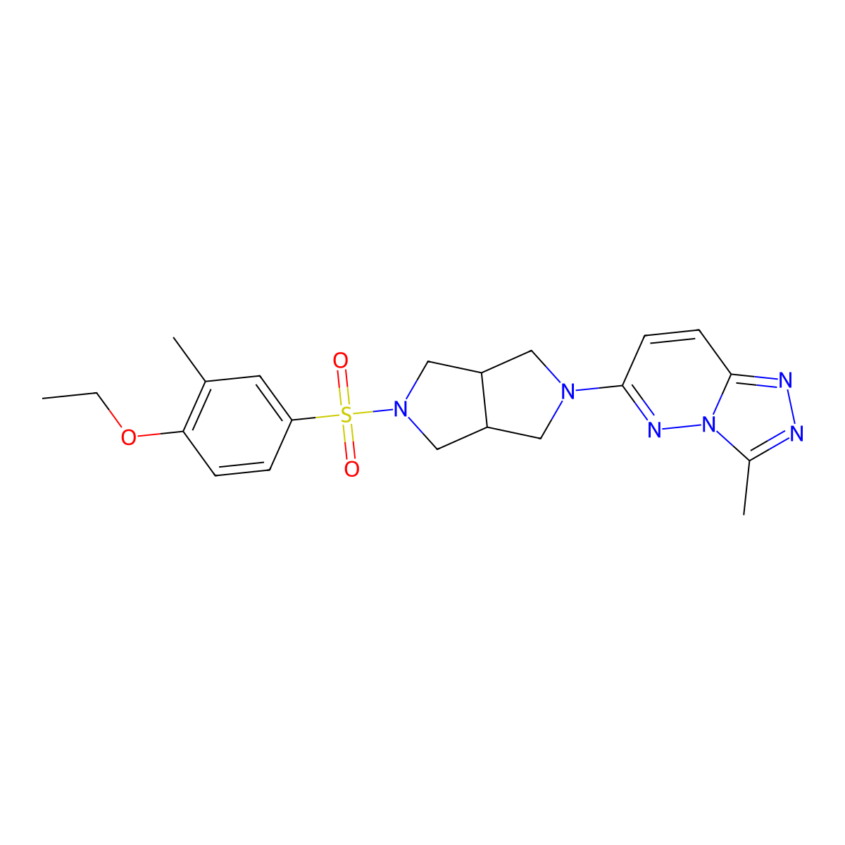 6-[5-(4-Ethoxy-3-methylbenzenesulfonyl)-octahydropyrrolo[3,4-c]pyrrol-2-yl]-3-methyl-[1,2,4]triazolo[4,3-b]pyridazine molecular structure, CAS 2548985-44-8