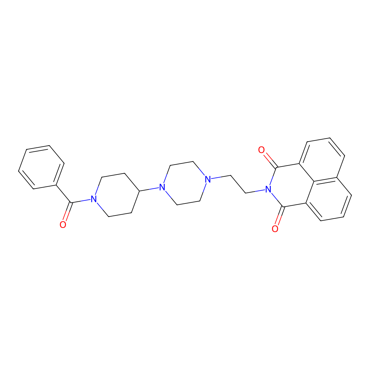 3-{2-[4-(1-Benzoylpiperidin-4-yl)piperazin-1-yl]ethyl}-3-azatricyclo[7.3.1.0^{5,13}]trideca-1(13),5,7,9,11-pentaene-2,4-dione molecular structure, CAS 2548985-48-2