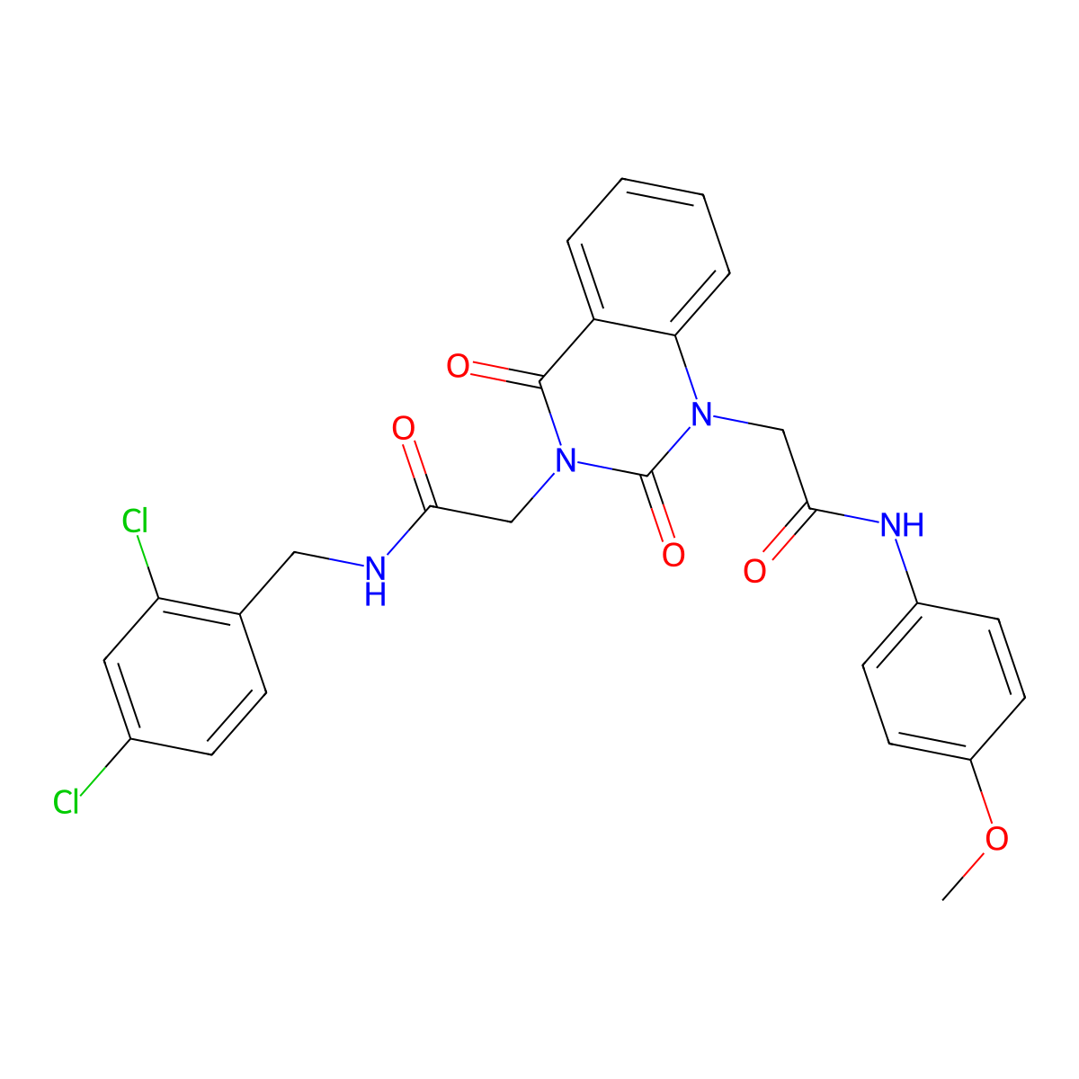 N-[(2,4-dichlorophenyl)methyl]-2-(1-{[(4-methoxyphenyl)carbamoyl]methyl}-2,4-dioxo-1,2,3,4-tetrahydroquinazolin-3-yl)acetamide molecular structure, CAS 2548985-53-9