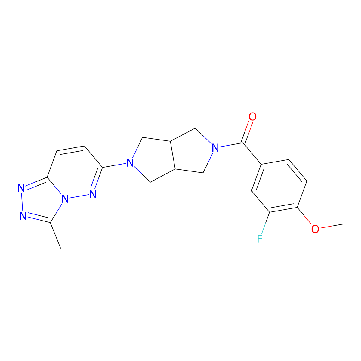 2-(3-Fluoro-4-methoxybenzoyl)-5-{3-methyl-[1,2,4]triazolo[4,3-b]pyridazin-6-yl}-octahydropyrrolo[3,4-c]pyrrole molecular structure, CAS 2548985-66-4