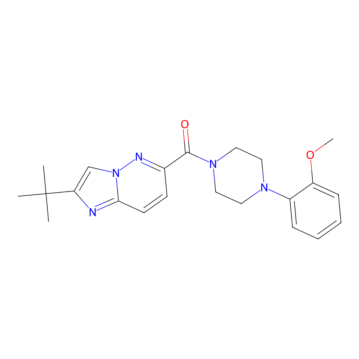 1-{2-Tert-butylimidazo[1,2-b]pyridazine-6-carbonyl}-4-(2-methoxyphenyl)piperazine molecular structure, CAS 2548985-78-8