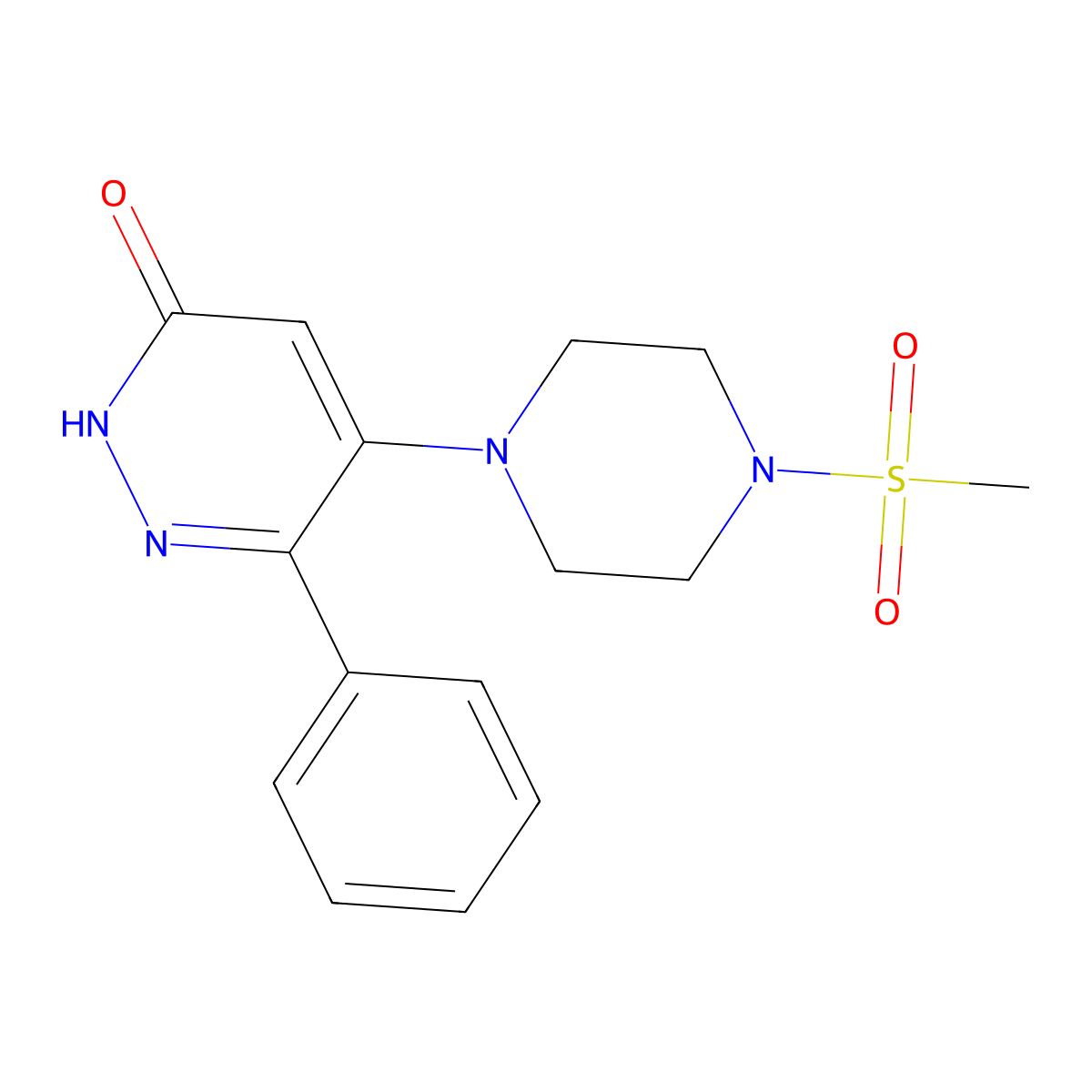 5-(4-Methanesulfonylpiperazin-1-yl)-6-phenyl-2,3-dihydropyridazin-3-one molecular structure, CAS 2548985-90-4