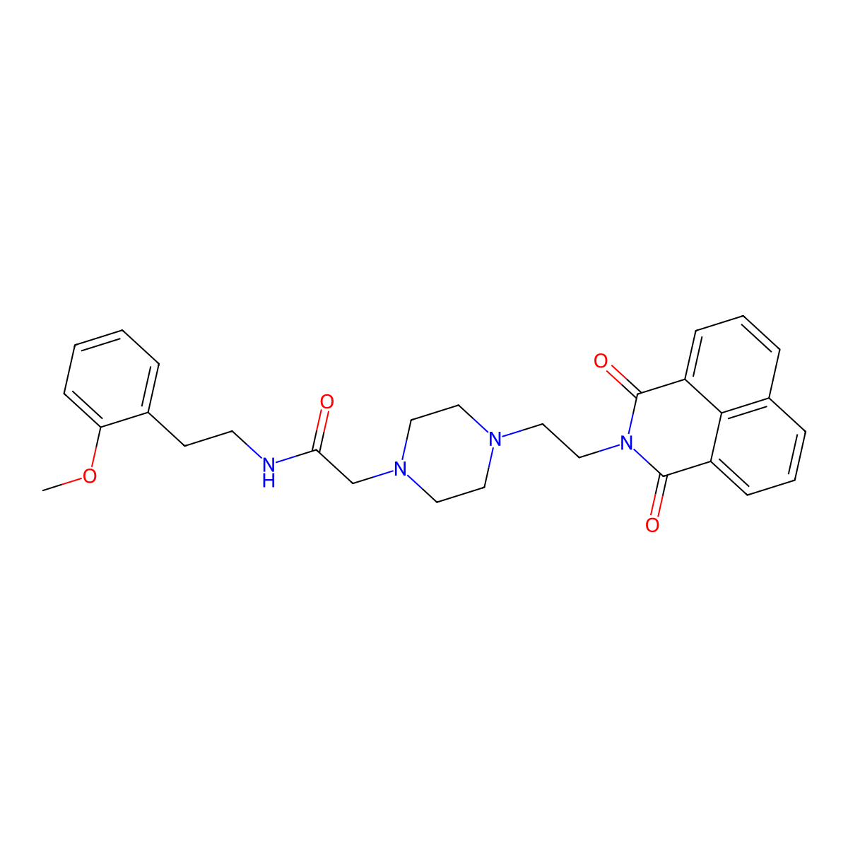 2-[4-(2-{2,4-dioxo-3-azatricyclo[7.3.1.0^{5,13}]trideca-1(13),5,7,9,11-pentaen-3-yl}ethyl)piperazin-1-yl]-N-[2-(2-methoxyphenyl)ethyl]acetamide molecular structure, CAS 2548985-93-7