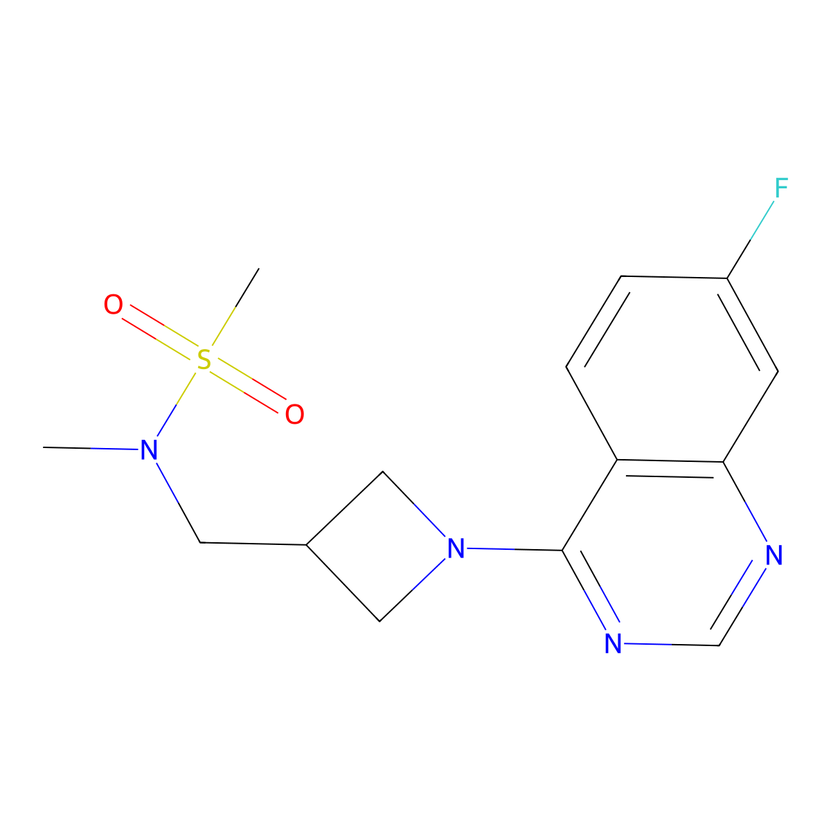 N-{[1-(7-fluoroquinazolin-4-yl)azetidin-3-yl]methyl}-N-methylmethanesulfonamide molecular structure, CAS 2548986-08-7