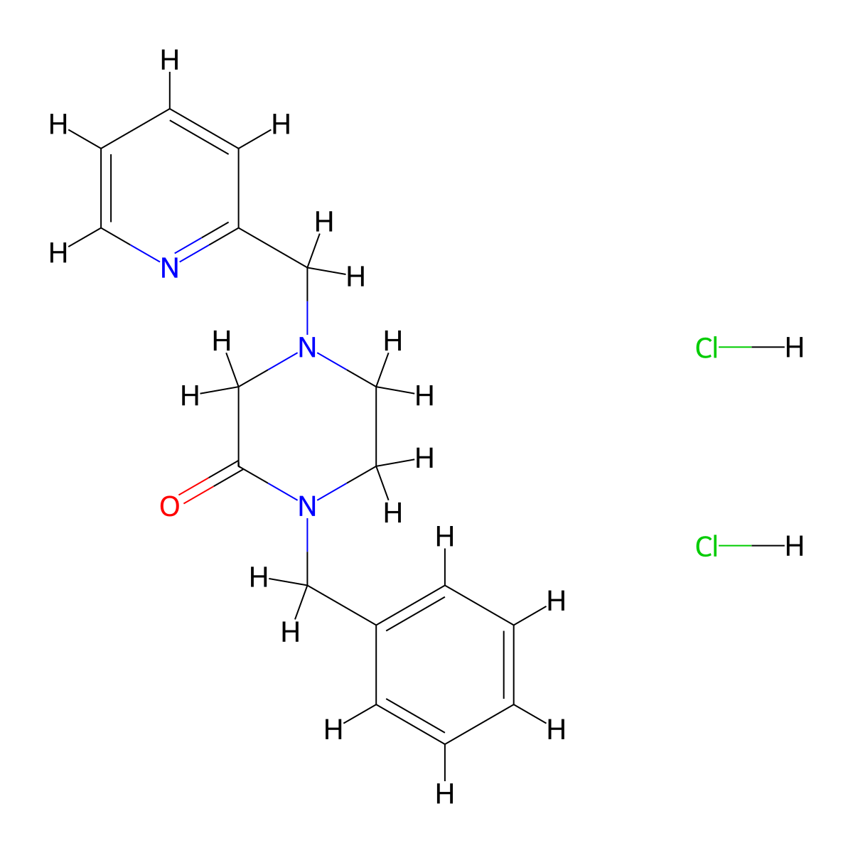 1-Benzyl-4-[(pyridin-2-yl)methyl]piperazin-2-one dihydrochloride molecular structure, CAS 2548986-13-4