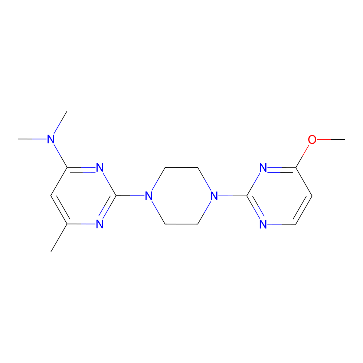 2-[4-(4-methoxypyrimidin-2-yl)piperazin-1-yl]-N,N,6-trimethylpyrimidin-4-amine molecular structure, CAS 2548986-23-6