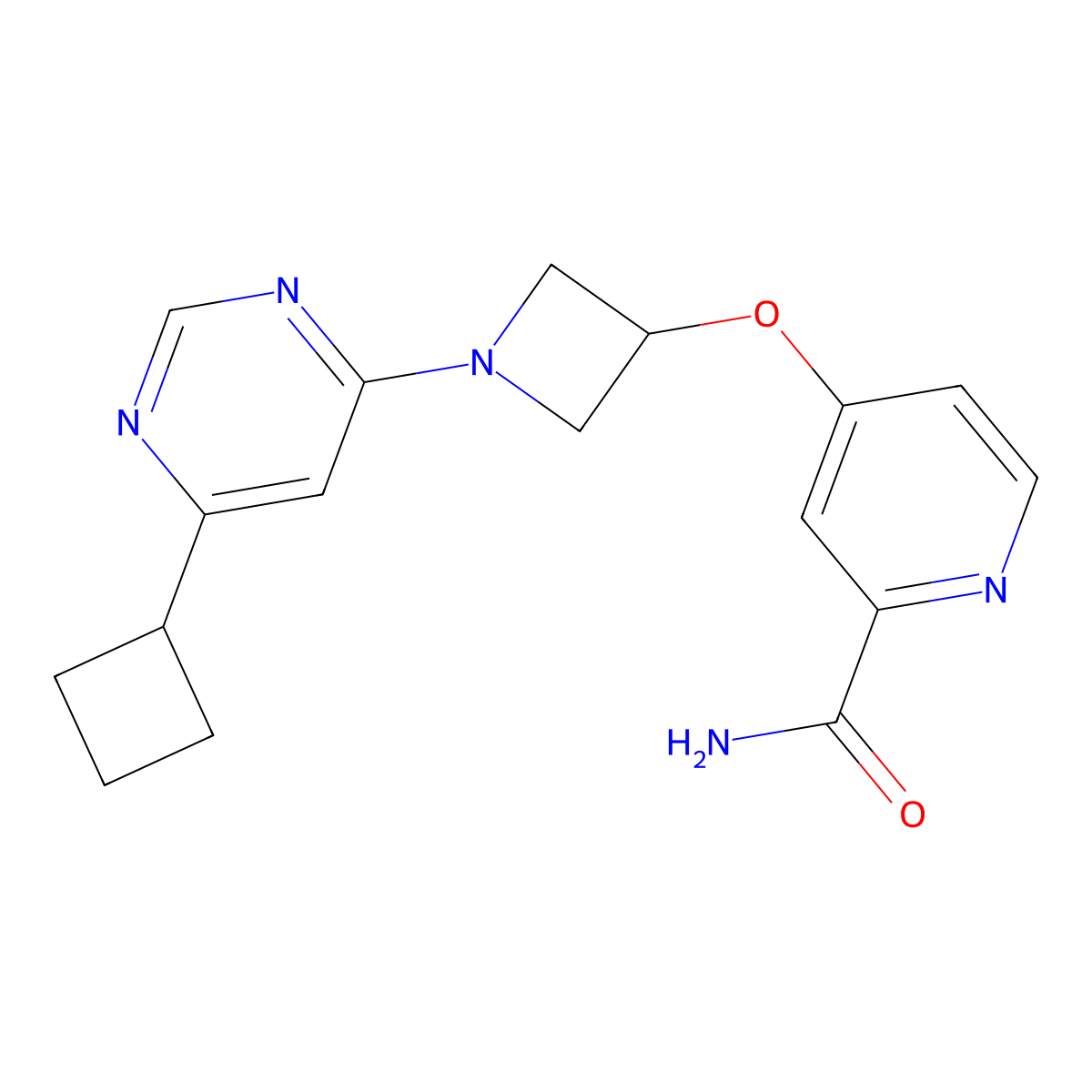 4-{[1-(6-Cyclobutylpyrimidin-4-yl)azetidin-3-yl]oxy}pyridine-2-carboxamide molecular structure, CAS 2548986-32-7