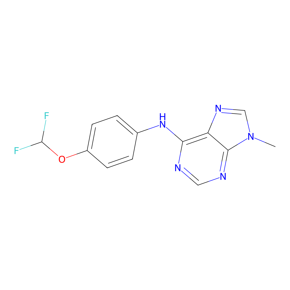 N-[4-(difluoromethoxy)phenyl]-9-methyl-9H-purin-6-amine molecular structure, CAS 2548986-33-8