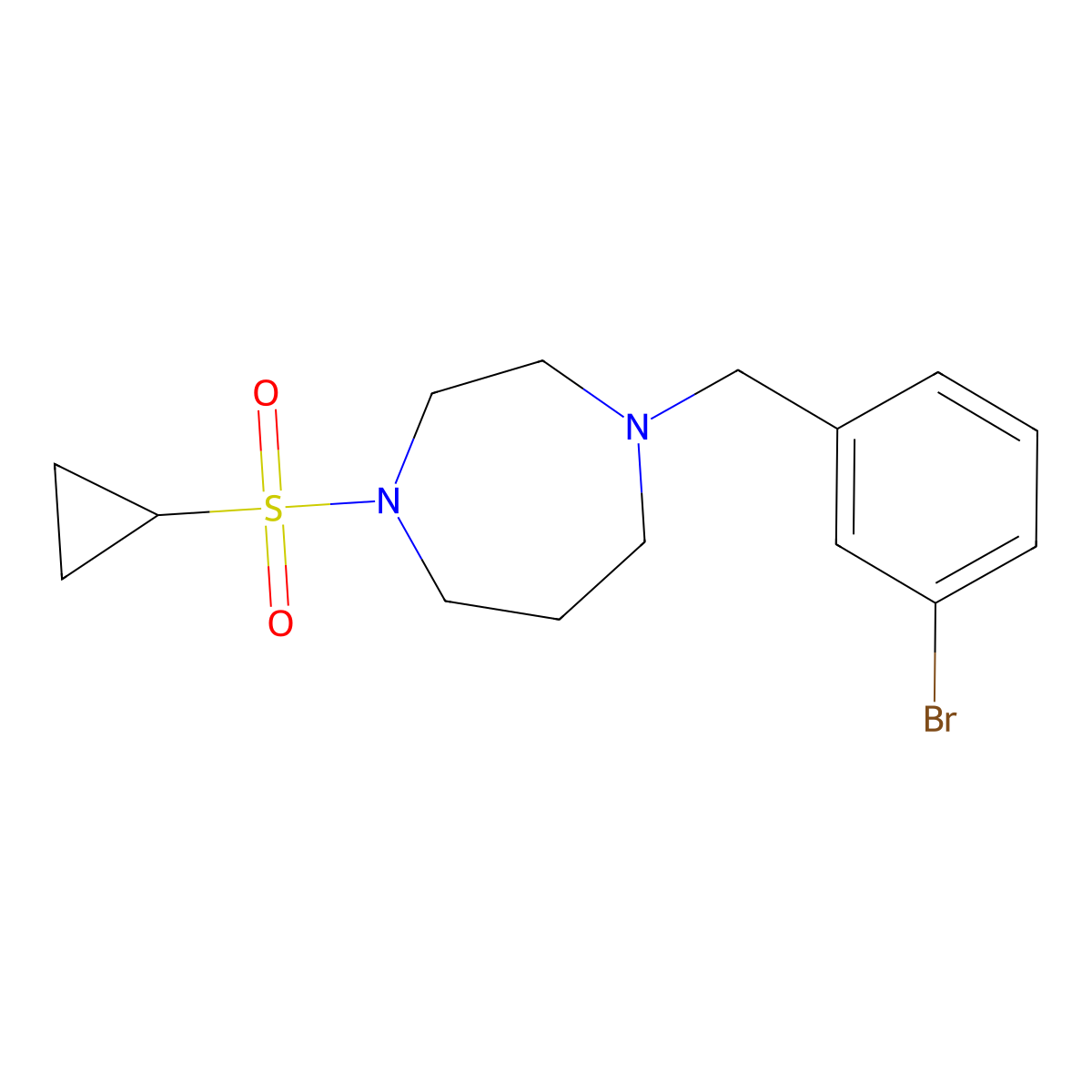 1-[(3-Bromophenyl)methyl]-4-(cyclopropanesulfonyl)-1,4-diazepane molecular structure, CAS 2548986-39-4