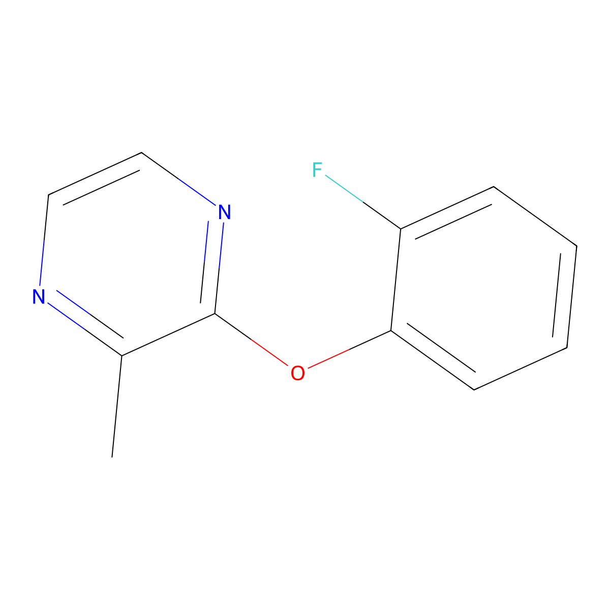 2-(2-Fluorophenoxy)-3-methylpyrazine molecular structure, CAS 2548986-45-2