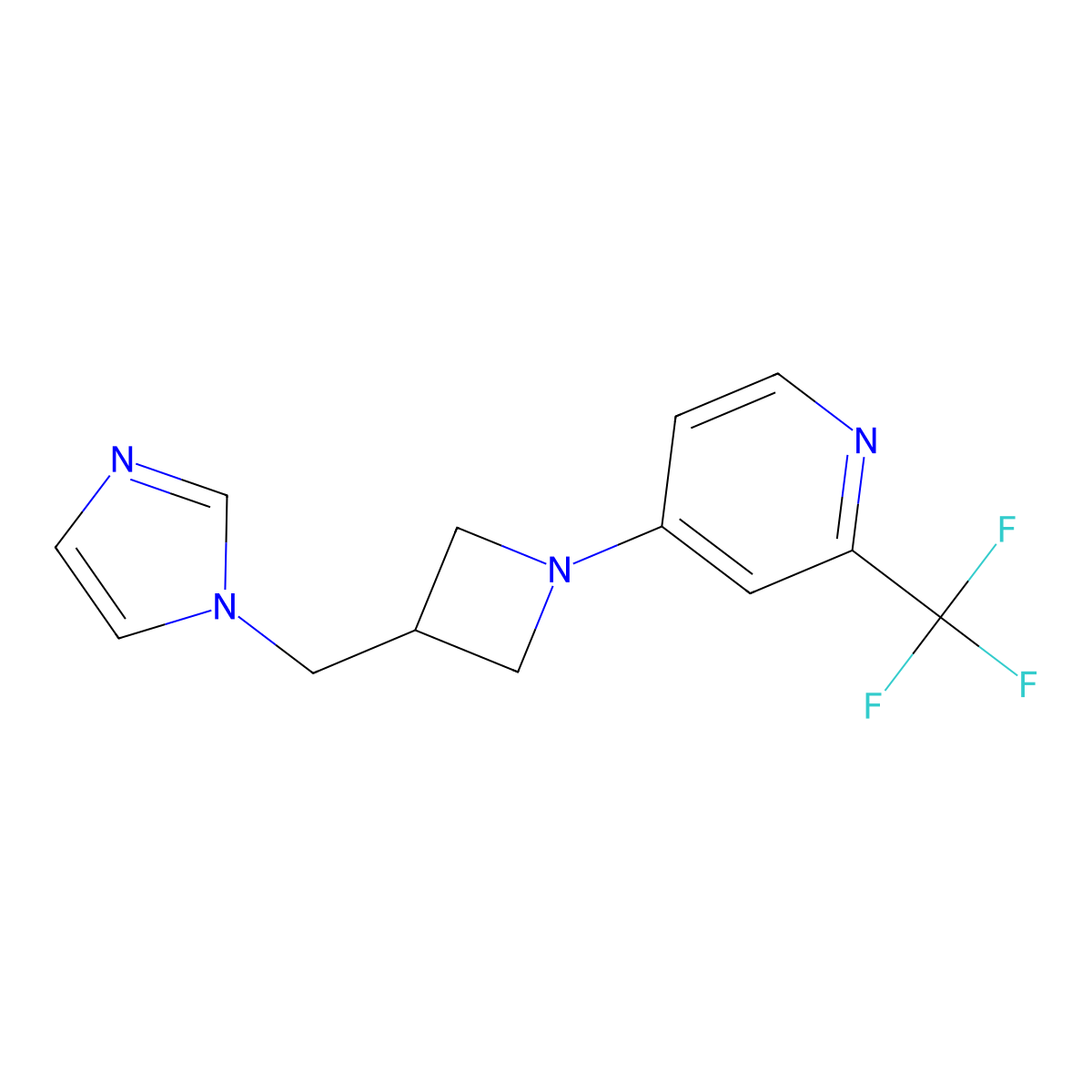 4-{3-[(1H-imidazol-1-yl)methyl]azetidin-1-yl}-2-(trifluoromethyl)pyridine molecular structure, CAS 2548986-47-4