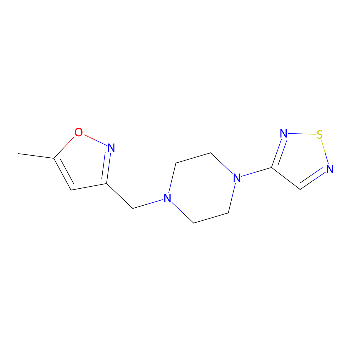 1-[(5-Methyl-1,2-oxazol-3-yl)methyl]-4-(1,2,5-thiadiazol-3-yl)piperazine molecular structure, CAS 2548986-51-0