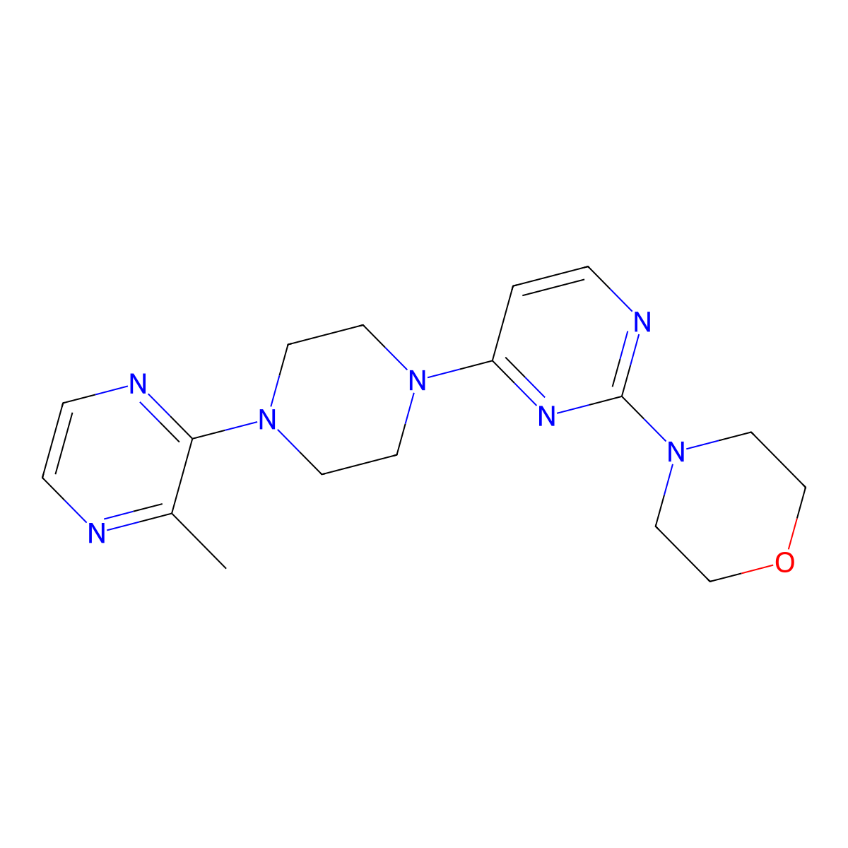 4-{4-[4-(3-Methylpyrazin-2-yl)piperazin-1-yl]pyrimidin-2-yl}morpholine molecular structure, CAS 2548986-54-3