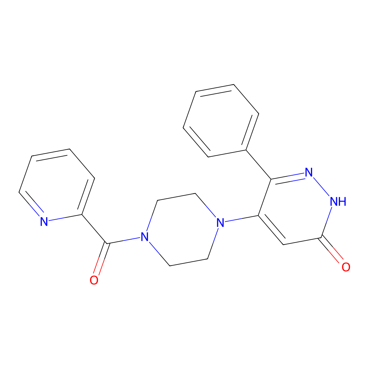 6-Phenyl-5-[4-(pyridine-2-carbonyl)piperazin-1-yl]-2,3-dihydropyridazin-3-one molecular structure, CAS 2548986-57-6