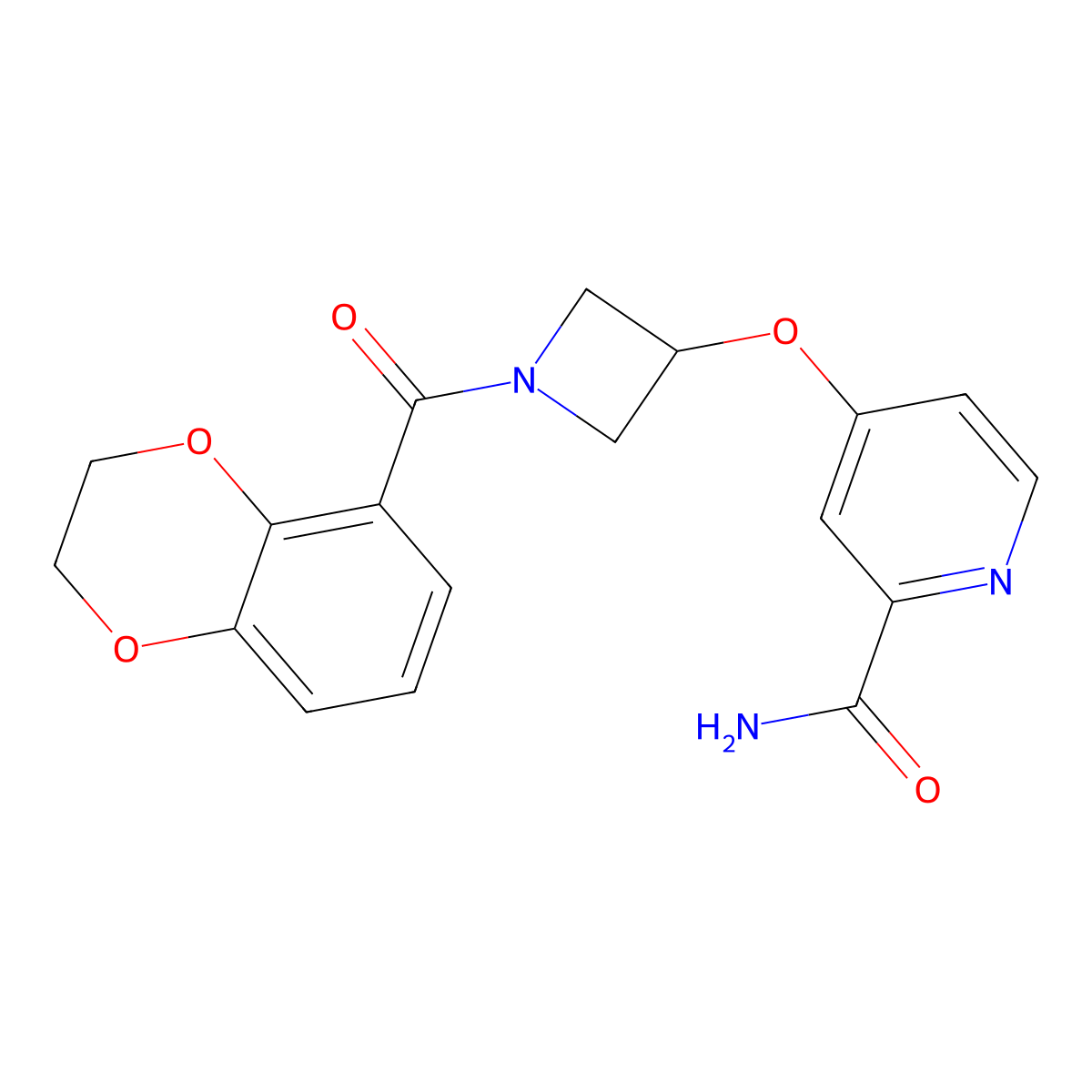 4-{[1-(2,3-Dihydro-1,4-benzodioxine-5-carbonyl)azetidin-3-yl]oxy}pyridine-2-carboxamide molecular structure, CAS 2548986-68-9