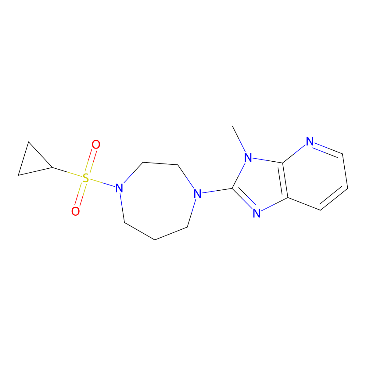 1-(cyclopropanesulfonyl)-4-{3-methyl-3H-imidazo[4,5-b]pyridin-2-yl}-1,4-diazepane molecular structure, CAS 2548986-81-6