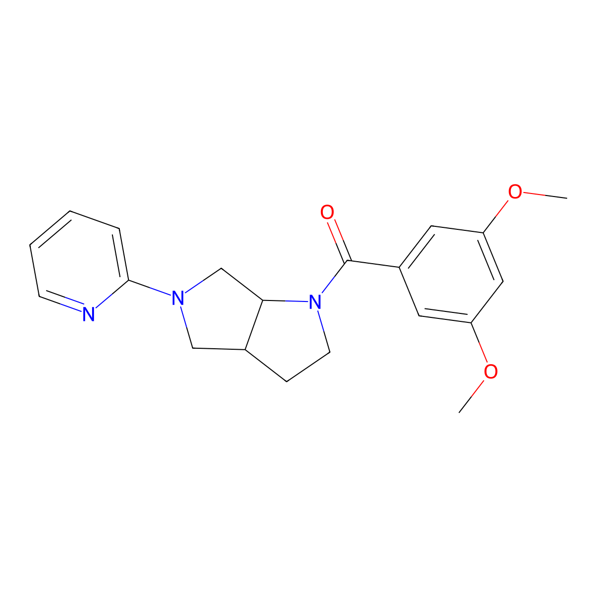 2-[1-(3,5-Dimethoxybenzoyl)-octahydropyrrolo[3,4-b]pyrrol-5-yl]pyridine molecular structure, CAS 2548986-86-1
