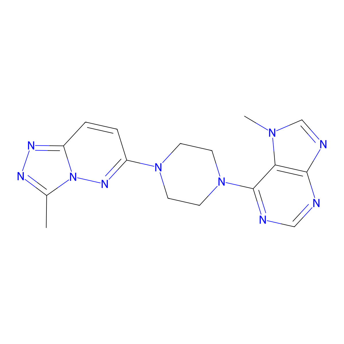 7-methyl-6-(4-{3-methyl-[1,2,4]triazolo[4,3-b]pyridazin-6-yl}piperazin-1-yl)-7H-purine molecular structure, CAS 2548986-92-9