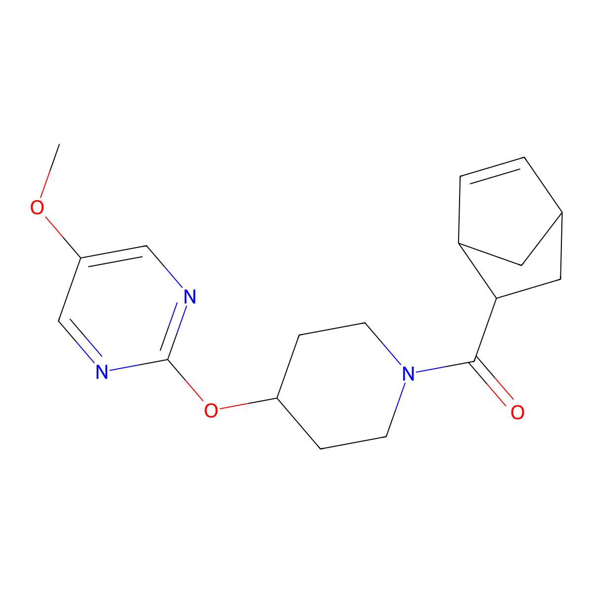 2-[(1-{Bicyclo[2.2.1]hept-5-ene-2-carbonyl}piperidin-4-yl)oxy]-5-methoxypyrimidine molecular structure, CAS 2548986-94-1
