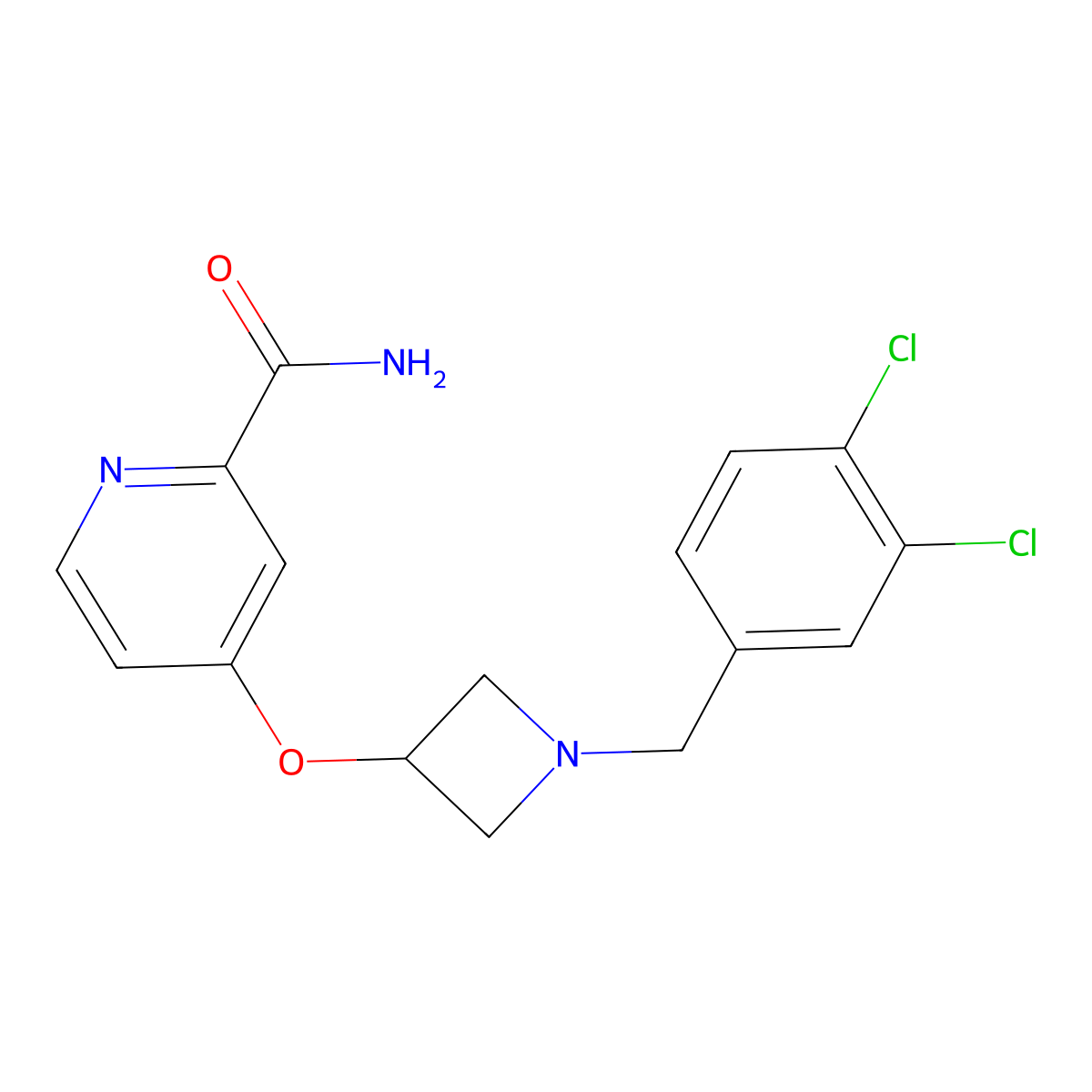 4-({1-[(3,4-Dichlorophenyl)methyl]azetidin-3-yl}oxy)pyridine-2-carboxamide molecular structure, CAS 2548987-11-5