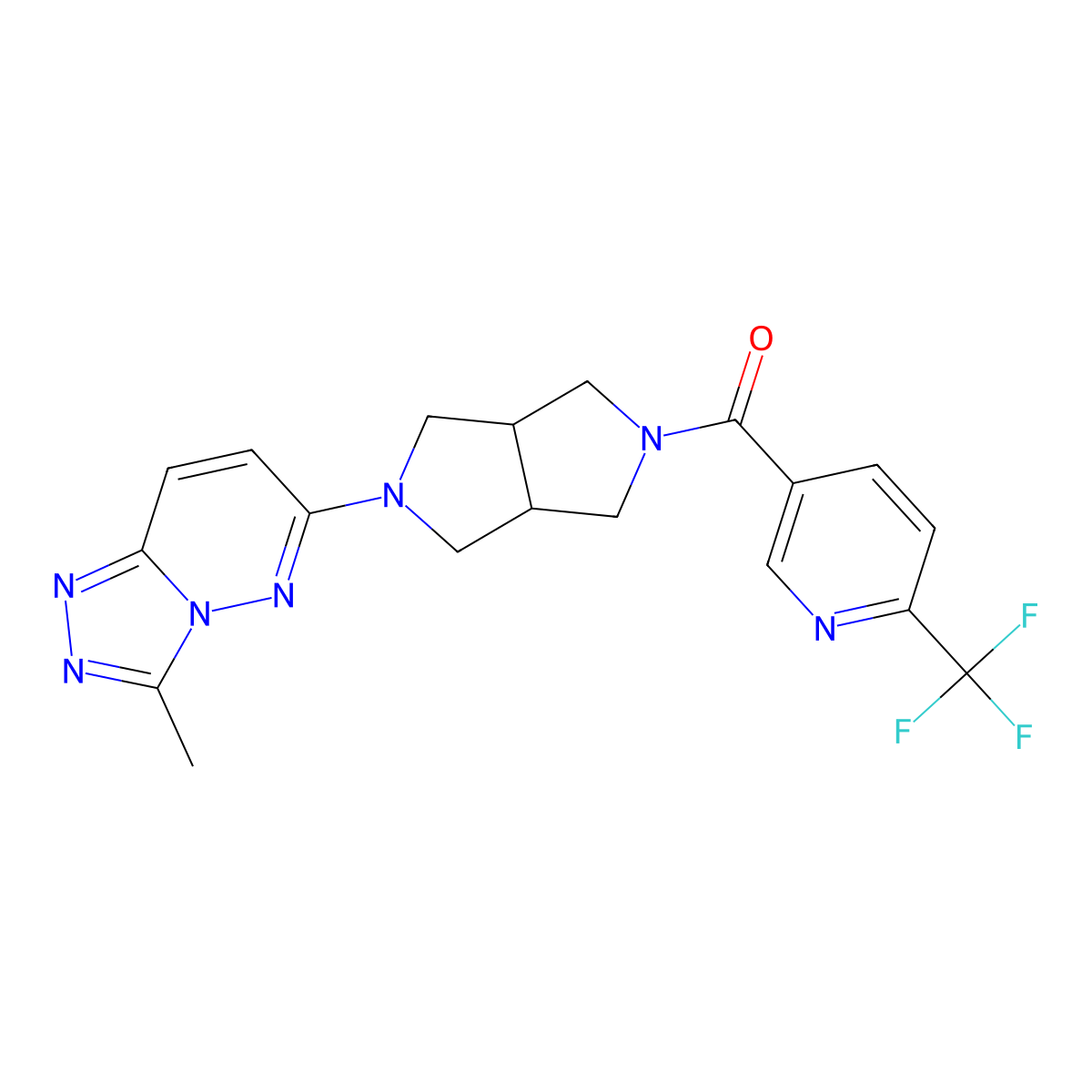 5-(5-{3-Methyl-[1,2,4]triazolo[4,3-b]pyridazin-6-yl}-octahydropyrrolo[3,4-c]pyrrole-2-carbonyl)-2-(trifluoromethyl)pyridine molecular structure, CAS 2548987-18-2