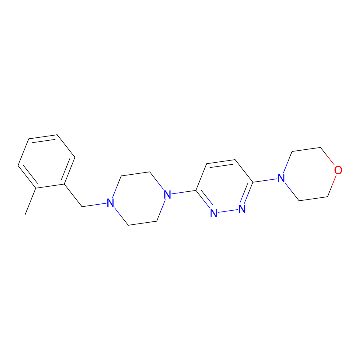 4-(6-{4-[(2-Methylphenyl)methyl]piperazin-1-yl}pyridazin-3-yl)morpholine molecular structure, CAS 2548987-29-5