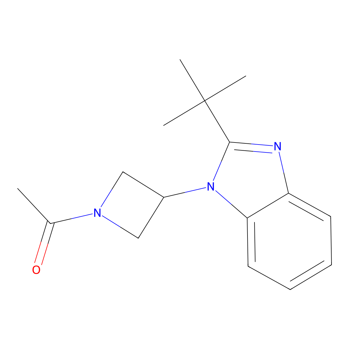 1-[3-(2-tert-butyl-1H-1,3-benzodiazol-1-yl)azetidin-1-yl]ethan-1-one molecular structure, CAS 2548987-37-5