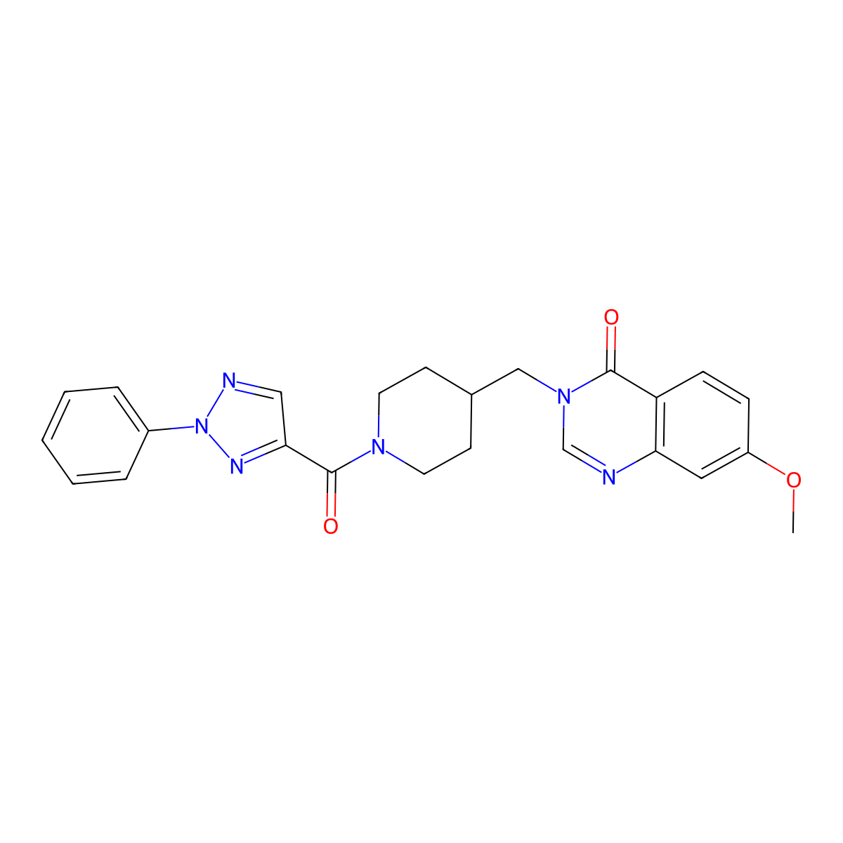 7-methoxy-3-{[1-(2-phenyl-2H-1,2,3-triazole-4-carbonyl)piperidin-4-yl]methyl}-3,4-dihydroquinazolin-4-one molecular structure, CAS 2548987-39-7