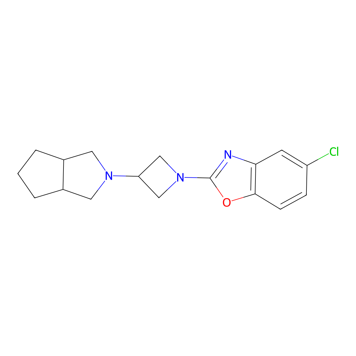 5-Chloro-2-(3-{octahydrocyclopenta[c]pyrrol-2-yl}azetidin-1-yl)-1,3-benzoxazole molecular structure, CAS 2548987-40-0