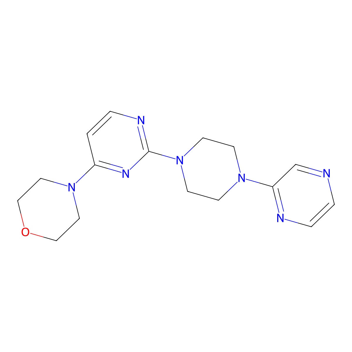 4-{2-[4-(Pyrazin-2-yl)piperazin-1-yl]pyrimidin-4-yl}morpholine molecular structure, CAS 2548987-42-2