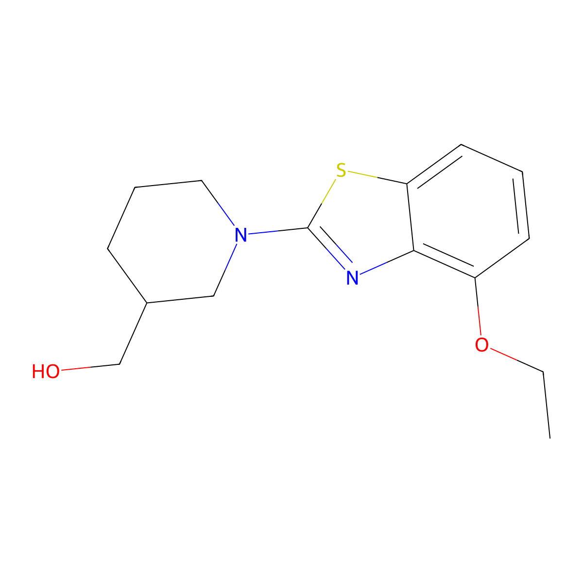 [1-(4-Ethoxy-1,3-benzothiazol-2-yl)piperidin-3-yl]methanol molecular structure, CAS 2548987-46-6