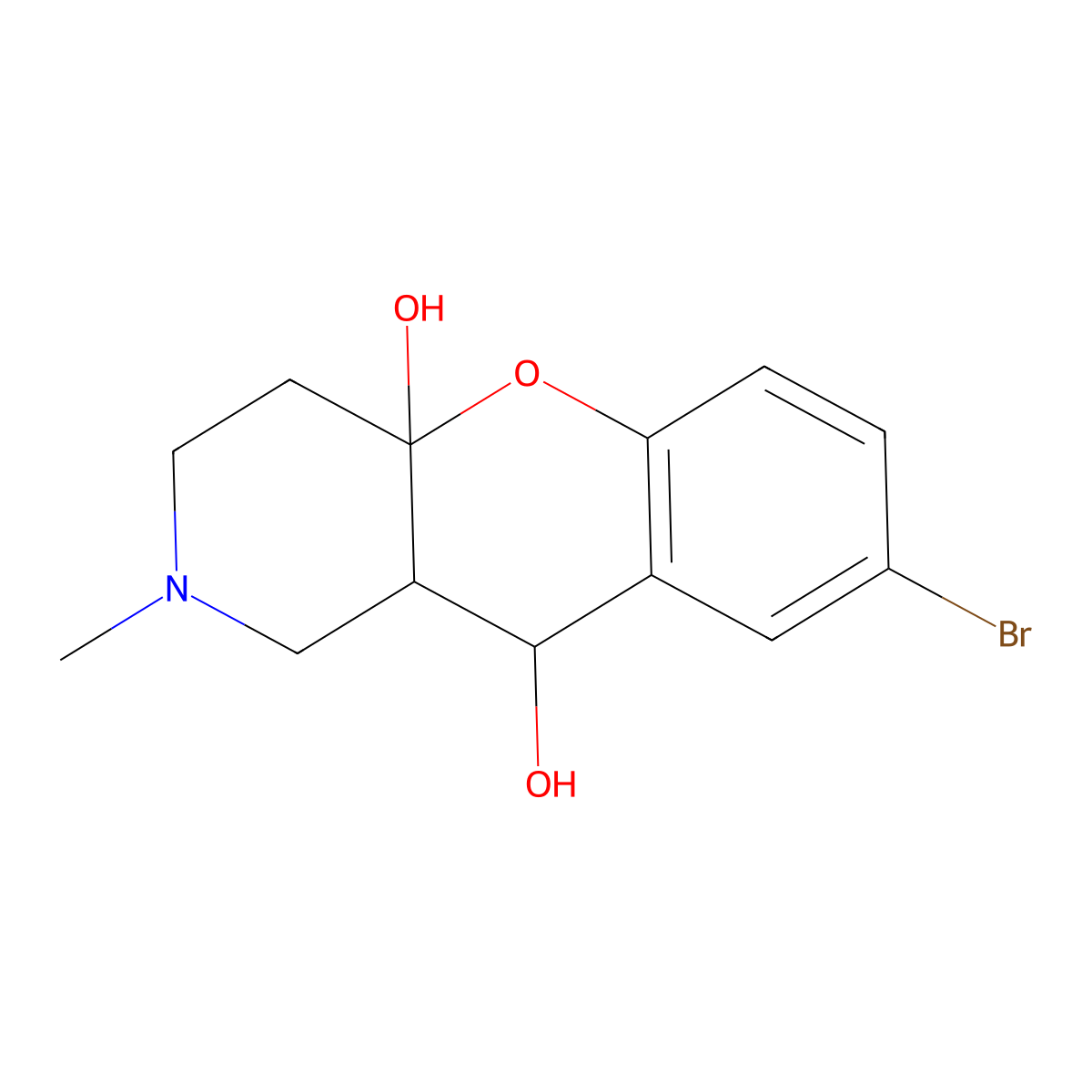 12-Bromo-6-methyl-2-oxa-6-azatricyclo[8.4.0.0^{3,8}]tetradeca-1(14),10,12-triene-3,9-diol molecular structure, CAS 2548987-47-7