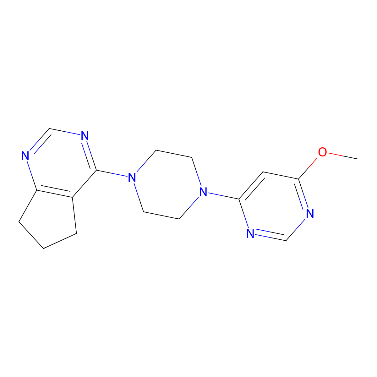 4-(4-{5H,6H,7H-cyclopenta[d]pyrimidin-4-yl}piperazin-1-yl)-6-methoxypyrimidine molecular structure, CAS 2548987-48-8