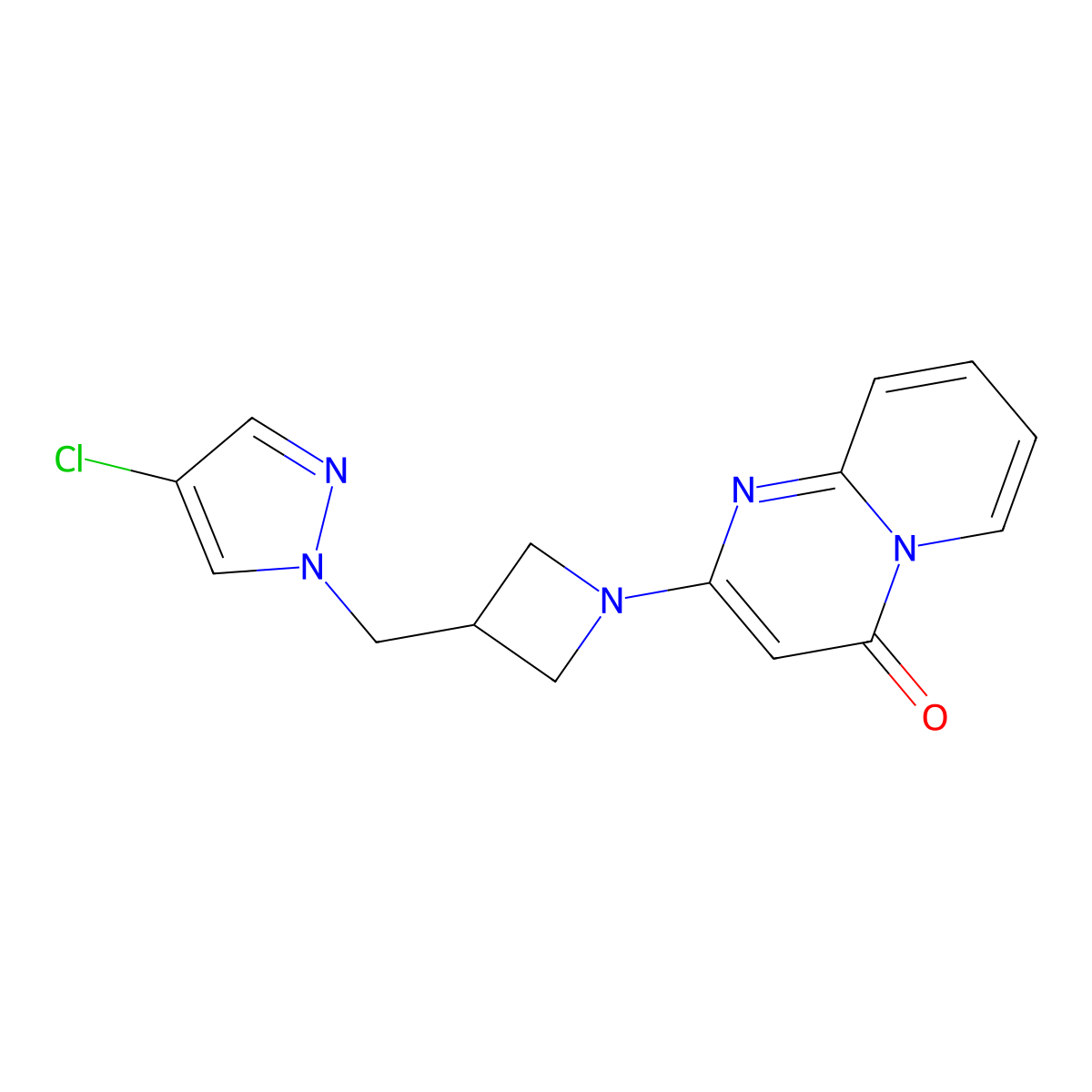 2-{3-[(4-chloro-1H-pyrazol-1-yl)methyl]azetidin-1-yl}-4H-pyrido[1,2-a]pyrimidin-4-one molecular structure, CAS 2548987-51-3