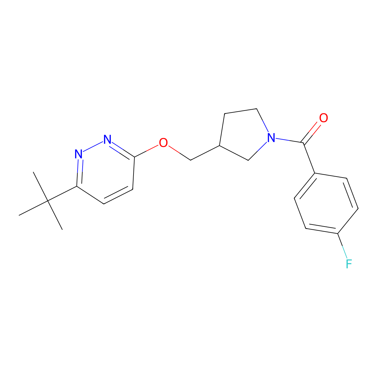 3-Tert-butyl-6-{[1-(4-fluorobenzoyl)pyrrolidin-3-yl]methoxy}pyridazine molecular structure, CAS 2548987-52-4