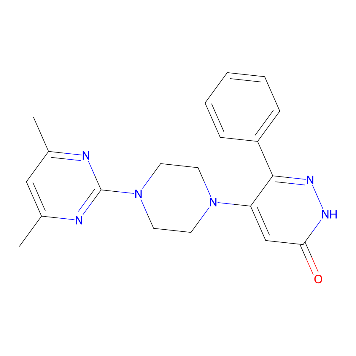 5-[4-(4,6-Dimethylpyrimidin-2-yl)piperazin-1-yl]-6-phenyl-2,3-dihydropyridazin-3-one molecular structure, CAS 2548987-57-9