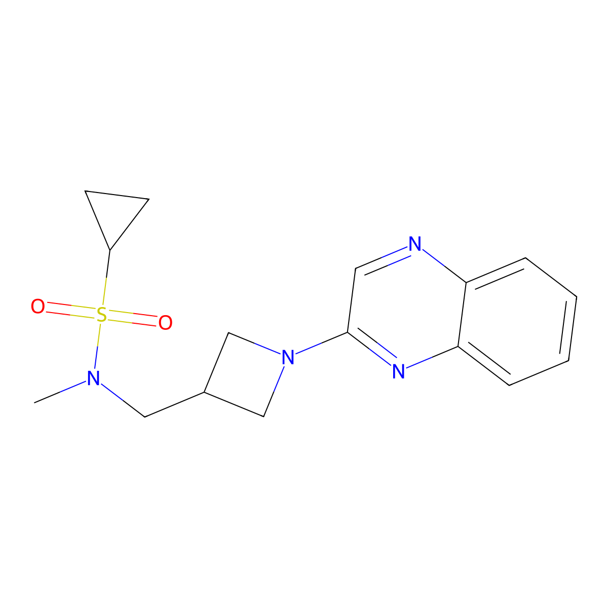 N-methyl-N-{[1-(quinoxalin-2-yl)azetidin-3-yl]methyl}cyclopropanesulfonamide molecular structure, CAS 2548987-58-0