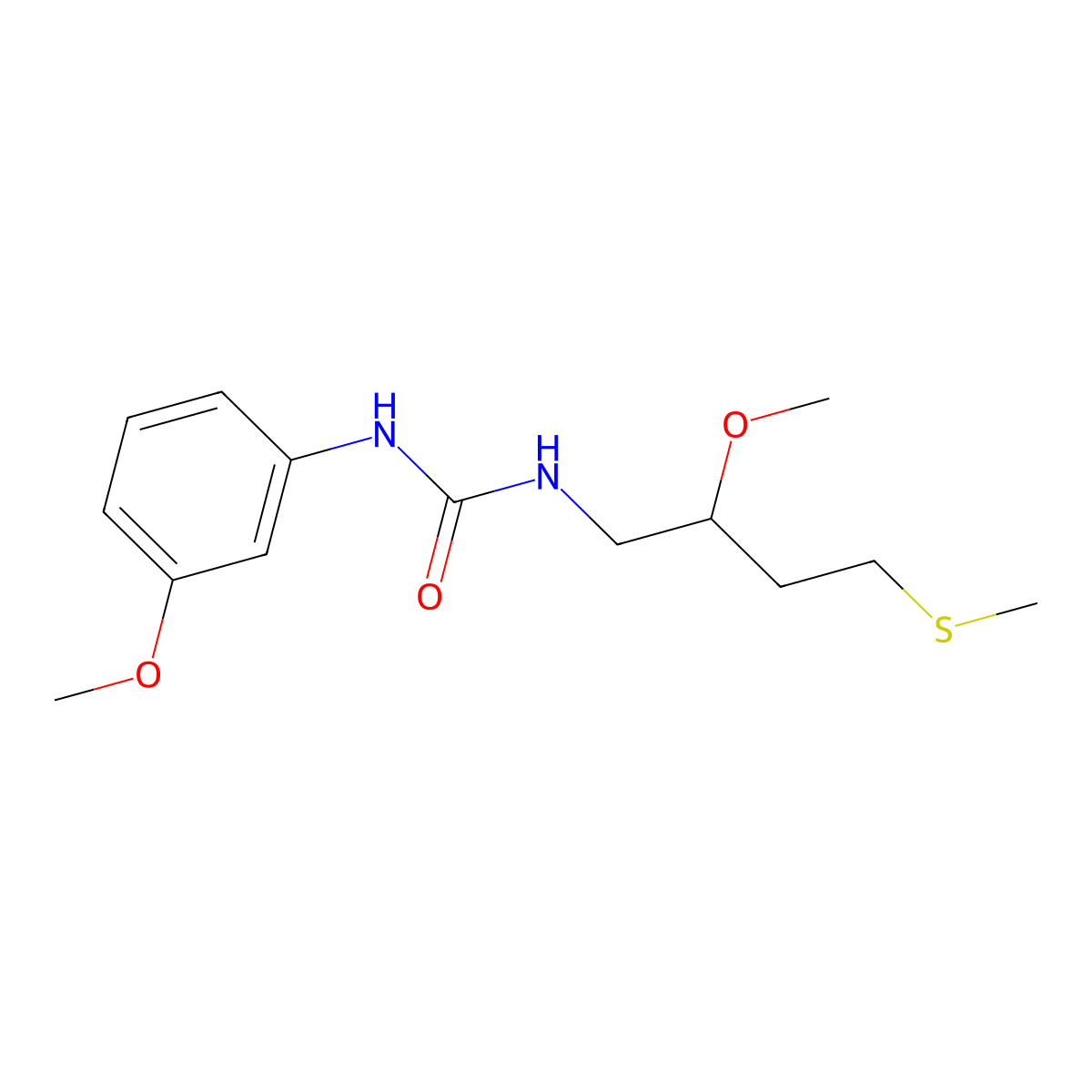 3-[2-Methoxy-4-(methylsulfanyl)butyl]-1-(3-methoxyphenyl)urea molecular structure, CAS 2548987-64-8