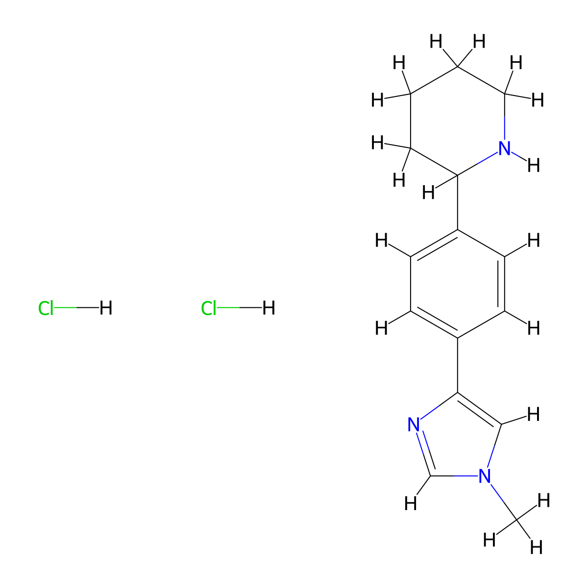 2-[4-(1-methyl-1H-imidazol-4-yl)phenyl]piperidine dihydrochloride molecular structure, CAS 2548987-68-2