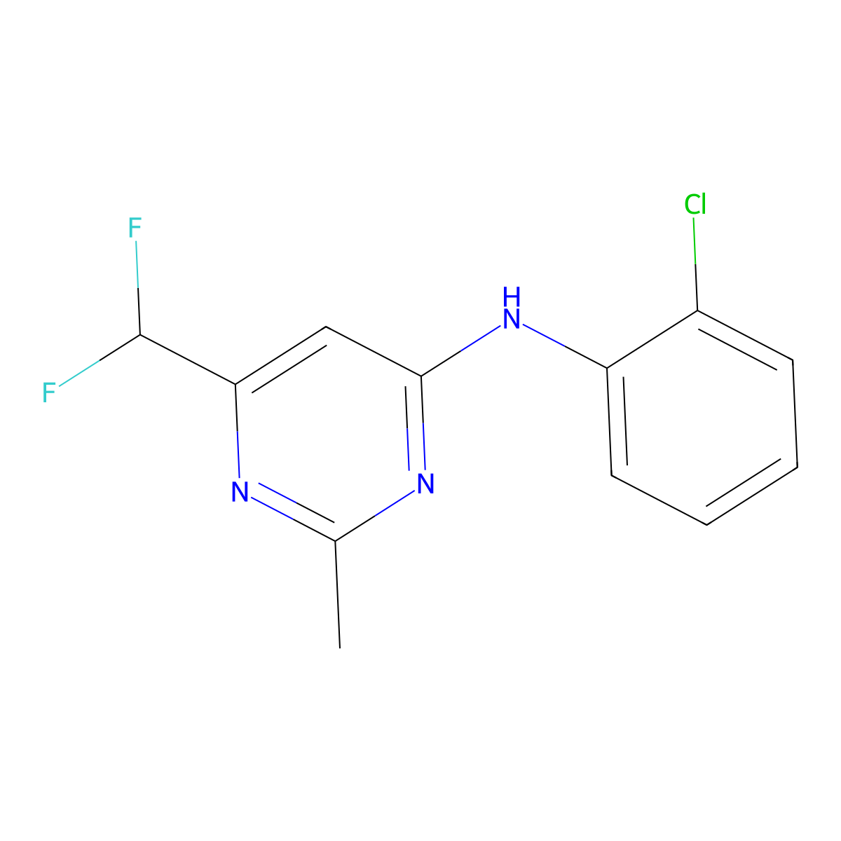 N-(2-chlorophenyl)-6-(difluoromethyl)-2-methylpyrimidin-4-amine molecular structure, CAS 2548987-72-8