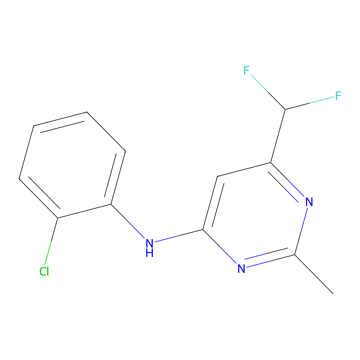 N-(2-chlorophenyl)-6-(difluoromethyl)-2-methylpyrimidin-4-amine molecular structure, CAS 2548987-72-8