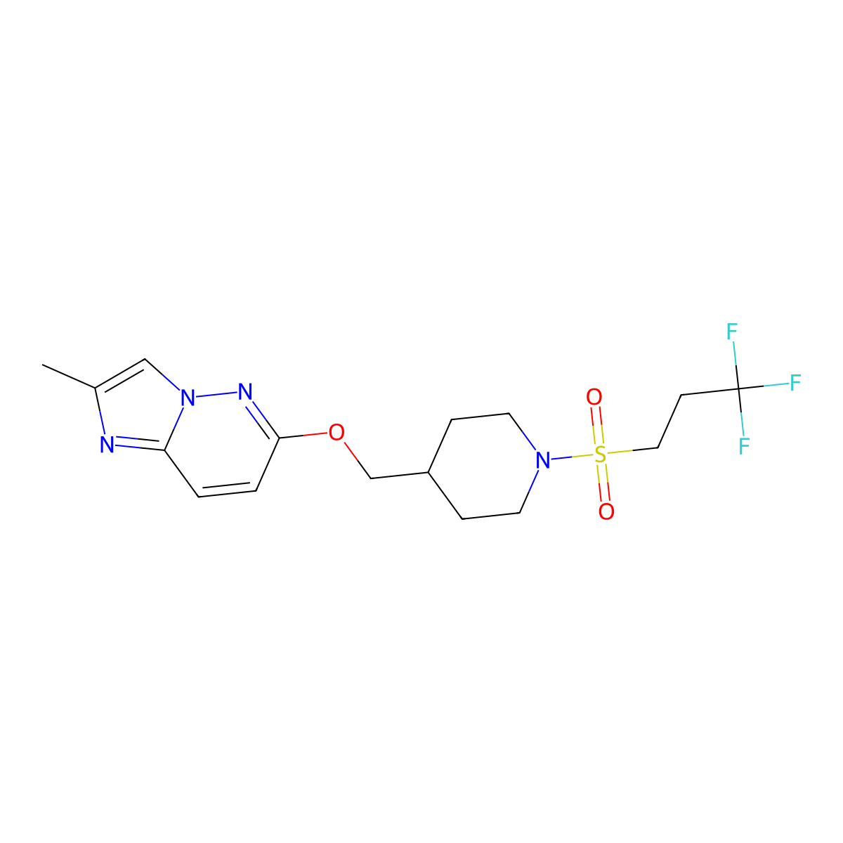 4-[({2-Methylimidazo[1,2-b]pyridazin-6-yl}oxy)methyl]-1-(3,3,3-trifluoropropanesulfonyl)piperidine molecular structure, CAS 2548987-89-7