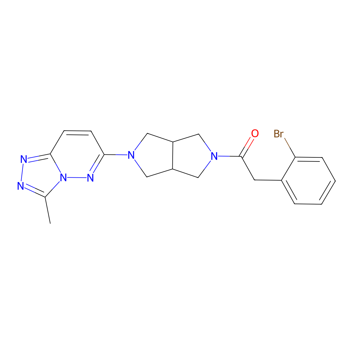 2-(2-Bromophenyl)-1-(5-{3-methyl-[1,2,4]triazolo[4,3-b]pyridazin-6-yl}-octahydropyrrolo[3,4-c]pyrrol-2-yl)ethan-1-one molecular structure, CAS 2548987-96-6