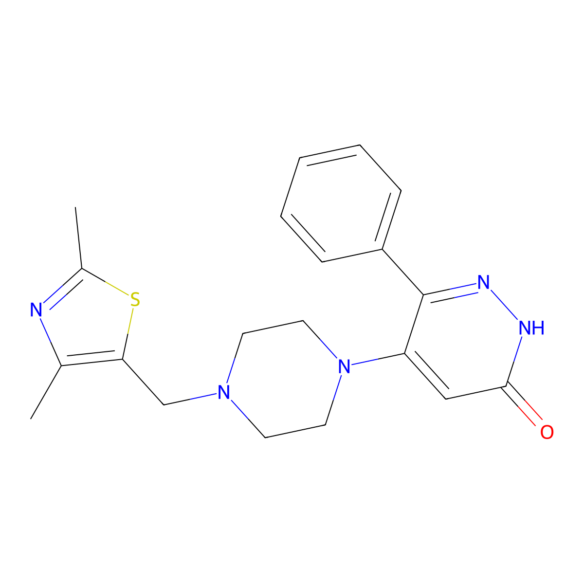 5-{4-[(2,4-Dimethyl-1,3-thiazol-5-yl)methyl]piperazin-1-yl}-6-phenyl-2,3-dihydropyridazin-3-one molecular structure, CAS 2548987-97-7