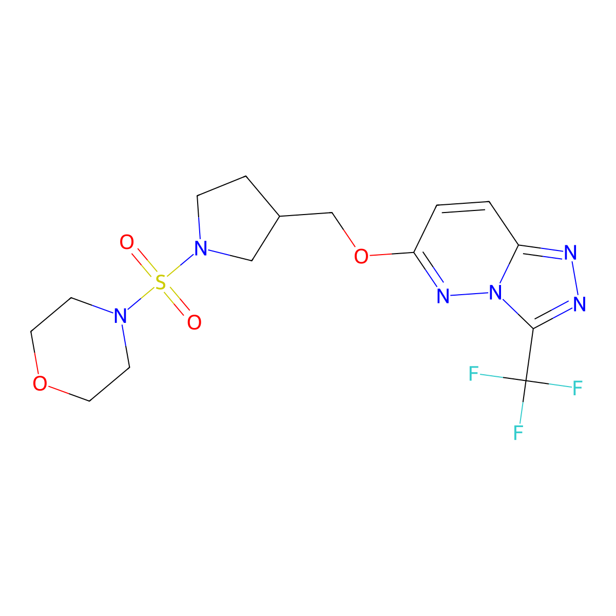 4-{[3-({[3-(Trifluoromethyl)-[1,2,4]triazolo[4,3-b]pyridazin-6-yl]oxy}methyl)pyrrolidin-1-yl]sulfonyl}morpholine molecular structure, CAS 2548988-02-7