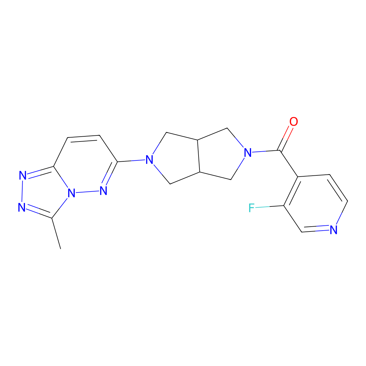 3-Fluoro-4-(5-{3-methyl-[1,2,4]triazolo[4,3-b]pyridazin-6-yl}-octahydropyrrolo[3,4-c]pyrrole-2-carbonyl)pyridine molecular structure, CAS 2548988-10-7
