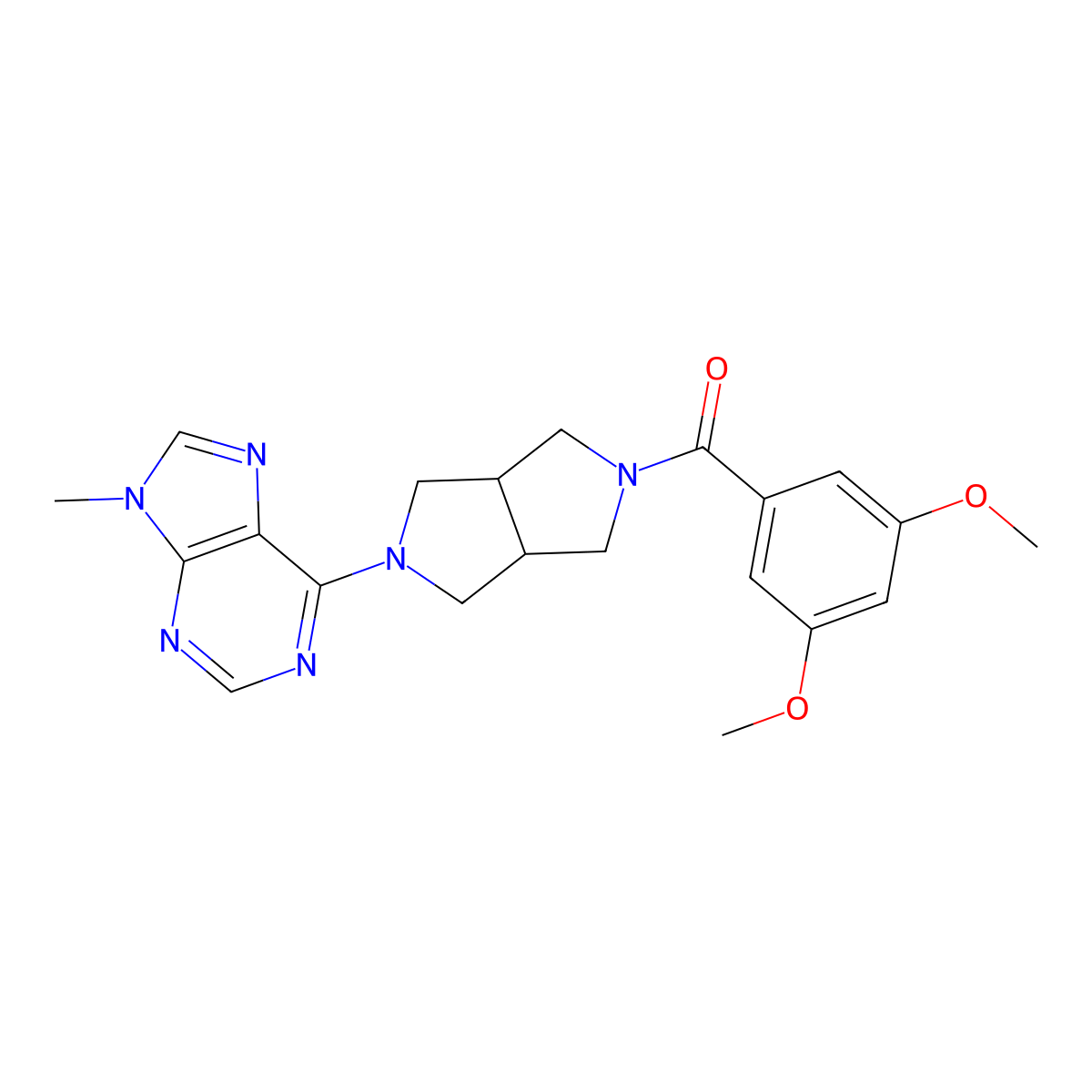 6-[5-(3,5-dimethoxybenzoyl)-octahydropyrrolo[3,4-c]pyrrol-2-yl]-9-methyl-9H-purine molecular structure, CAS 2548988-16-3