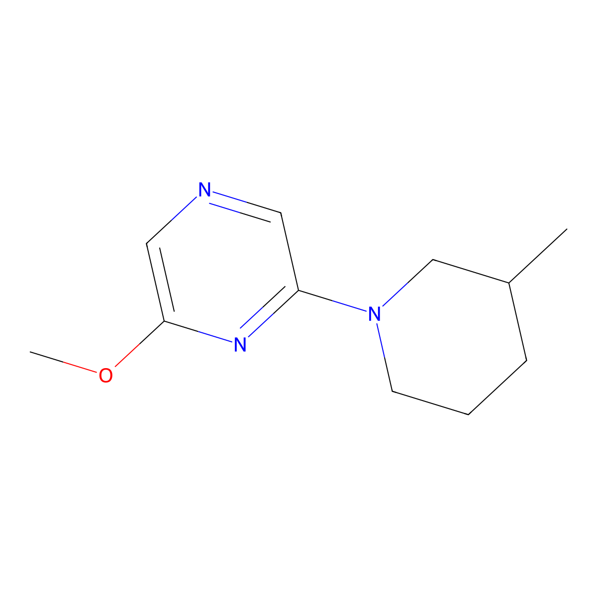 2-Methoxy-6-(3-methylpiperidin-1-yl)pyrazine molecular structure, CAS 2548988-31-2