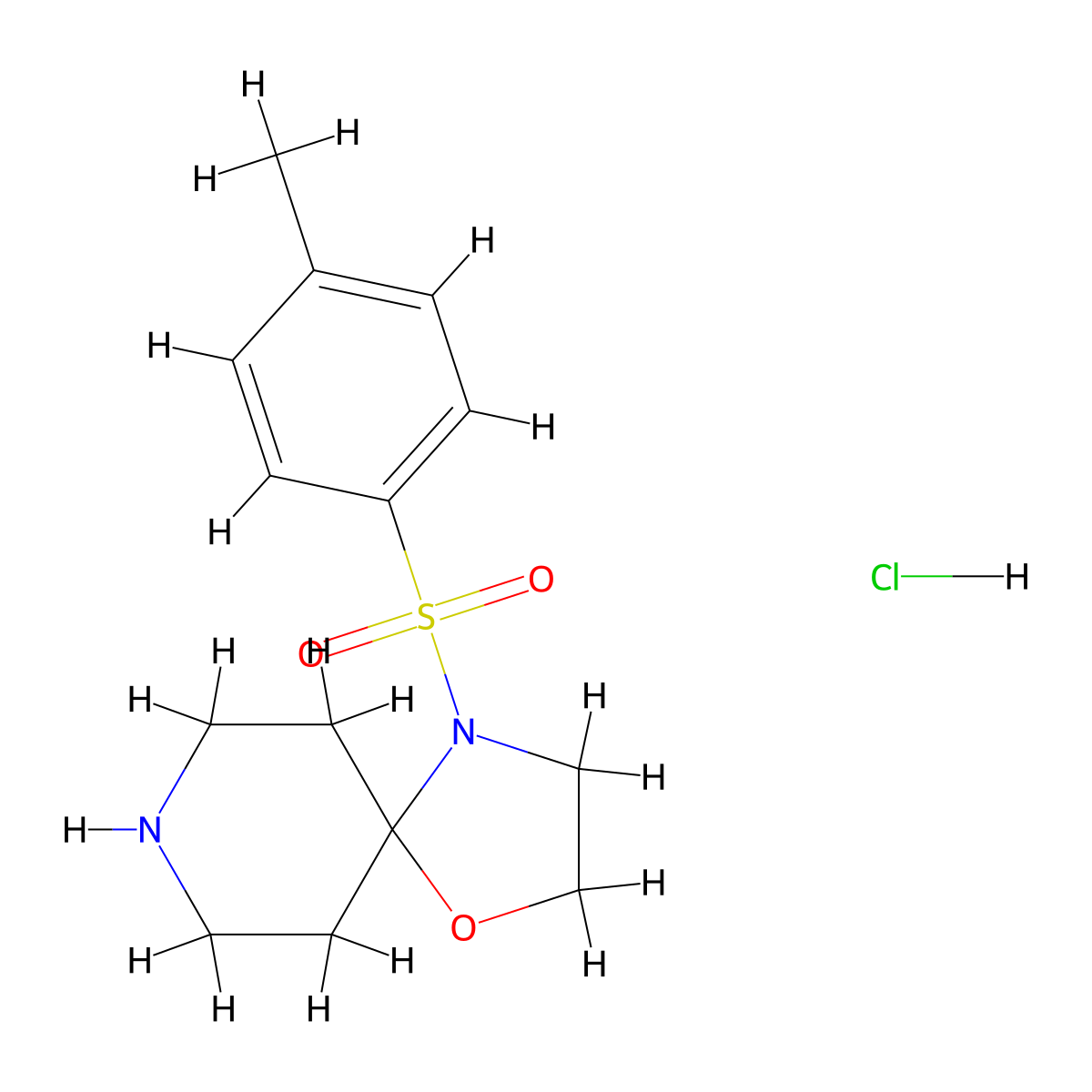 4-(4-Methylbenzenesulfonyl)-1-oxa-4,8-diazaspiro[4.5]decane hydrochloride molecular structure, CAS 2548988-48-1