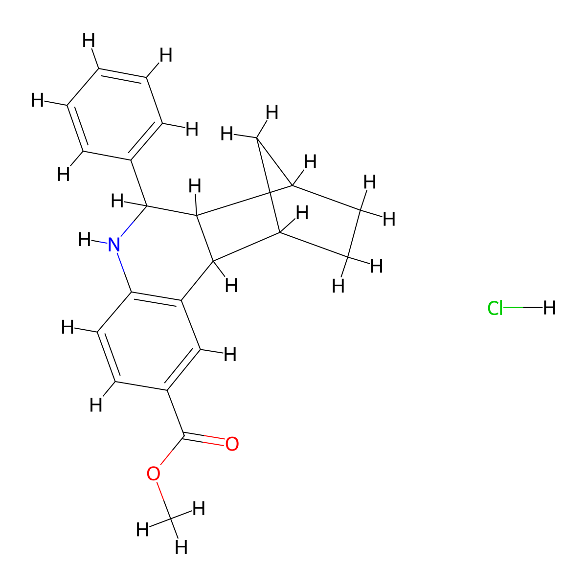 Methyl 10-phenyl-9-azatetracyclo[10.2.1.0^{2,11}.0^{3,8}]pentadeca-3,5,7-triene-5-carboxylate hydrochloride molecular structure, CAS 2548988-49-2